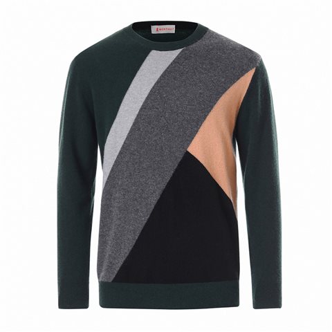 Crew neck colour block sweater