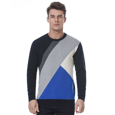 Crew neck colour block sweater