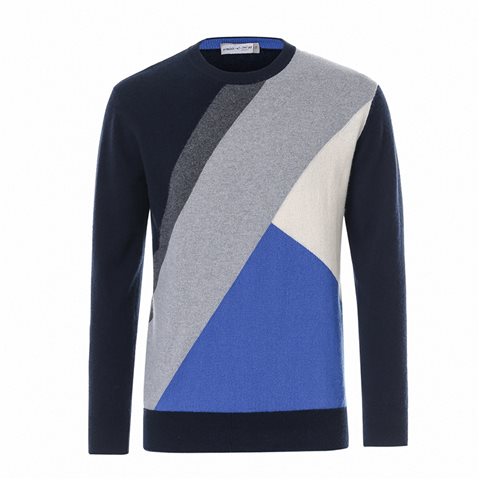 Crew neck colour block sweater