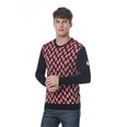 Blue red grey houndstooth sweater